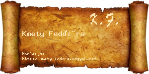 Kmety Fedóra névjegykártya